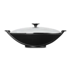 36 cm - Le Creuset Forme Speciali Wok In Ghisa Vetrificata Con Coperchio In Vetro