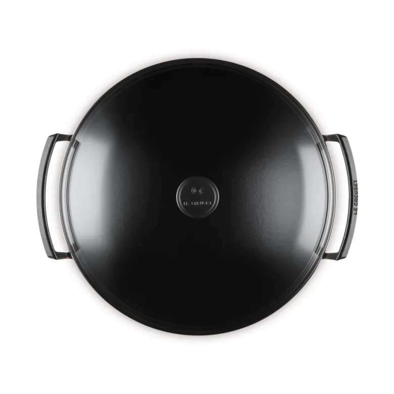 36 cm - Le Creuset Forme Speciali Wok In Ghisa Vetrificata Con Coperchio In Vetro