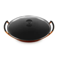 36 cm - Le Creuset Forme Speciali Wok In Ghisa Vetrificata Con Coperchio In Vetro
