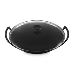 36 cm - Le Creuset Forme Speciali Wok In Ghisa Vetrificata Con Coperchio In Vetro