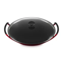 36 cm - Le Creuset Forme Speciali Wok In Ghisa Vetrificata Con Coperchio In Vetro