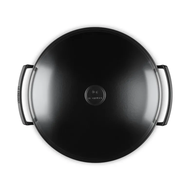 36 cm - Le Creuset Forme Speciali Wok In Ghisa Vetrificata Con Coperchio In Vetro
