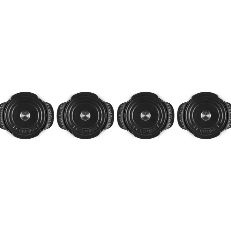 11 cm - Le Creuset Gourmand Mini Cocotte Con Coperchio In Ghisa Vetrificata Set 4 Pz
