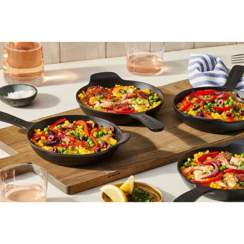 15 cm - Le Creuset Gourmand Mini Padella Doppio Becco In Ghisa Vetrificata Set 4 Pz