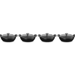 13 cm - Le Creuset Gourmand Mini Tegame Con Coperchio In Ghisa Vetrificata Set 4 Pz