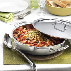 30 cm - Le Creuset Inox Essential Tegame Basso Con Coperchio In Acciaio Inox