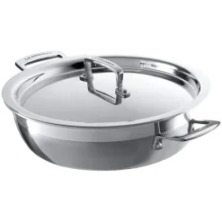 30 cm - Le Creuset Inox Essential Tegame Basso Con Coperchio In Acciaio Inox