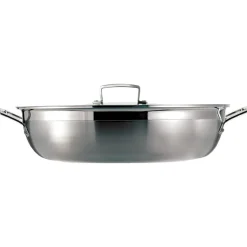 30 cm - Le Creuset Inox Essential Tegame Basso Con Coperchio In Acciaio Inox