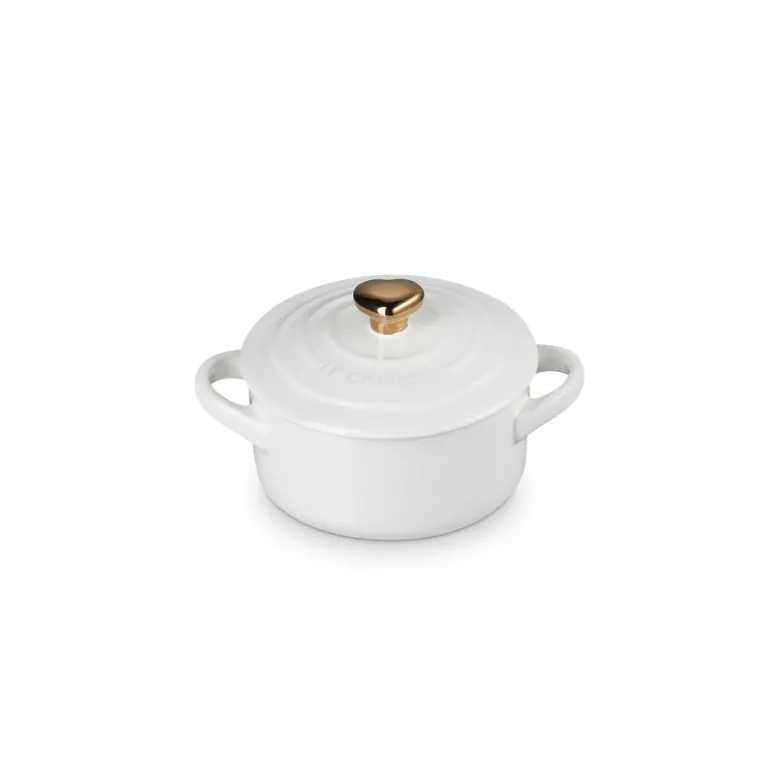 10 cm - Le Creuset Mini Cocotte Con Pomolo Cuore In Gres Vetrificato