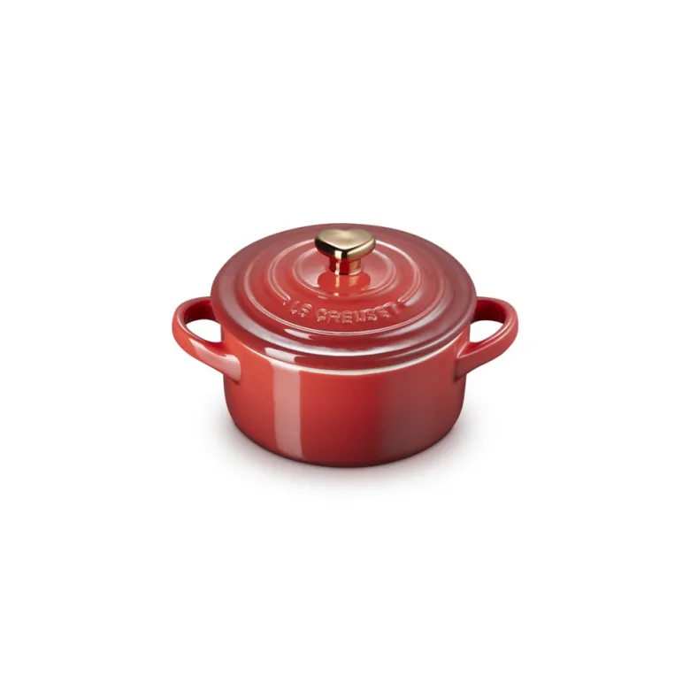 10 cm - Le Creuset Mini Cocotte Con Pomolo Cuore In Gres Vetrificato