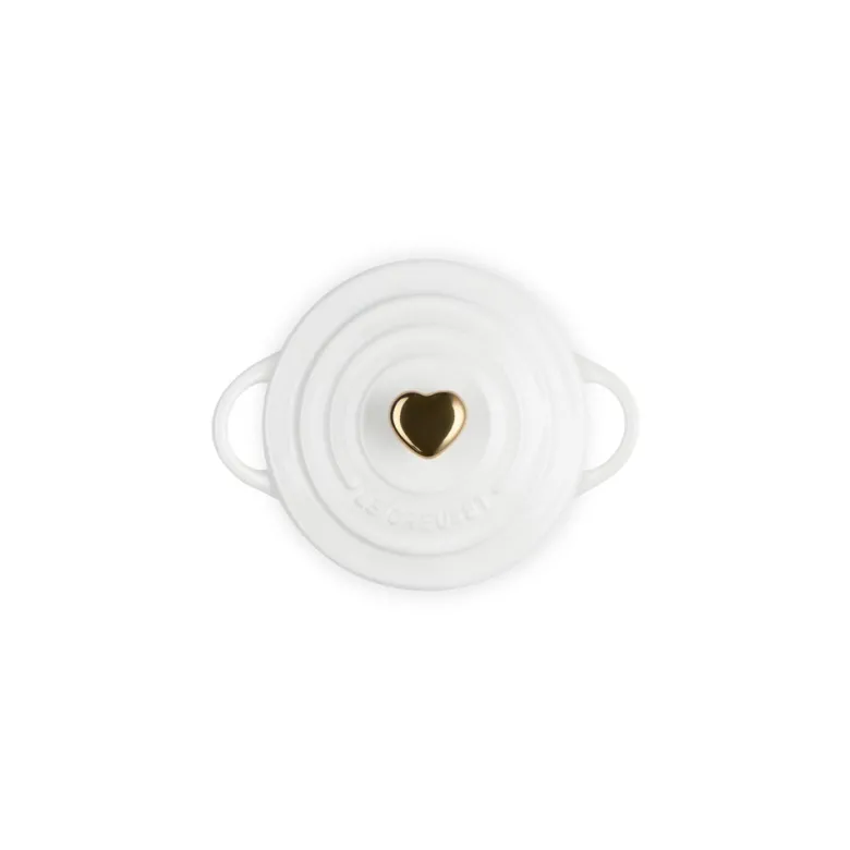 10 cm - Le Creuset Mini Cocotte Con Pomolo Cuore In Gres Vetrificato