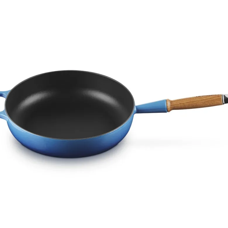 28 cm - Le Creuset Padella Alta In Ghisa Con Manico In Legno
