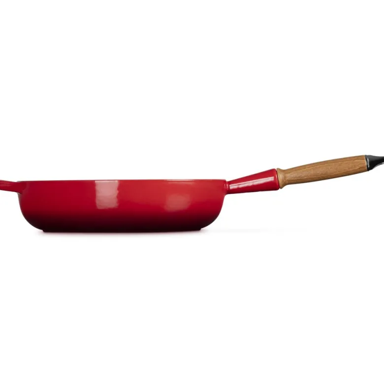 28 cm - Le Creuset Padella Alta In Ghisa Con Manico In Legno