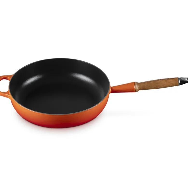 28 cm - Le Creuset Padella Alta In Ghisa Con Manico In Legno