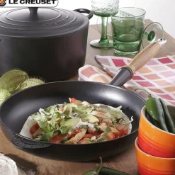 28 cm - Le Creuset Padella Alta In Ghisa Con Manico In Legno