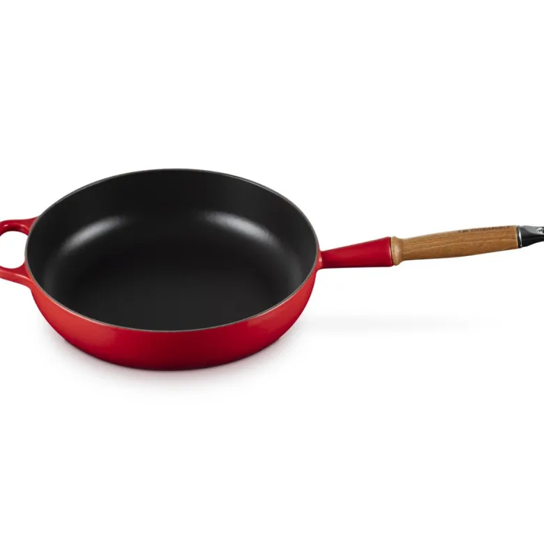 28 cm - Le Creuset Padella Alta In Ghisa Con Manico In Legno