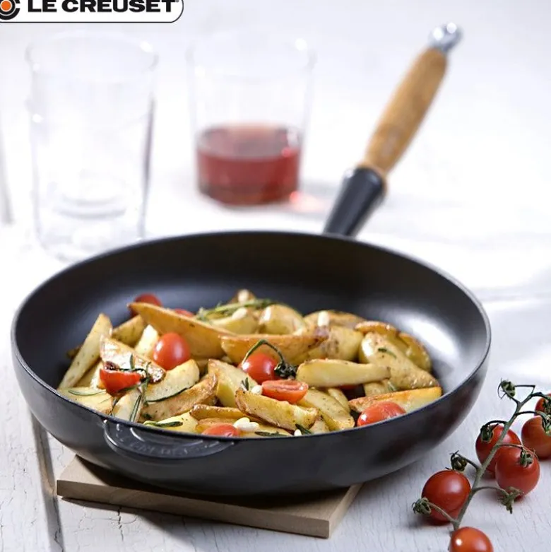 28 cm - Le Creuset Padella Alta In Ghisa Con Manico In Legno