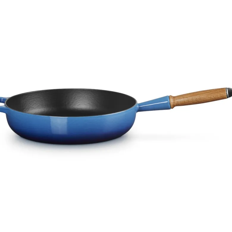 28 cm - Le Creuset Padella Alta In Ghisa Con Manico In Legno