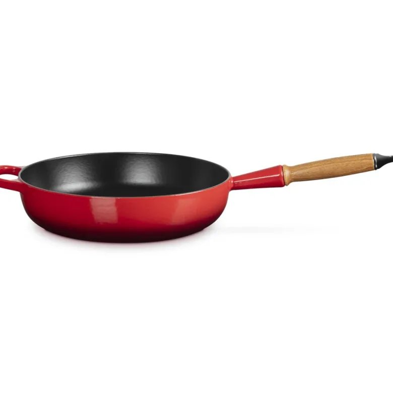 28 cm - Le Creuset Padella Alta In Ghisa Con Manico In Legno
