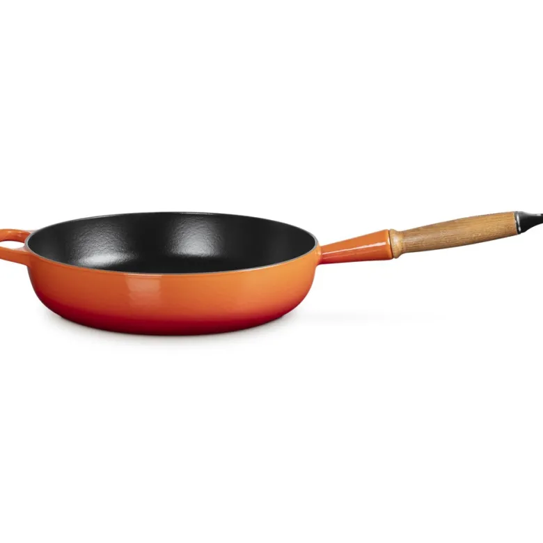 28 cm - Le Creuset Padella Alta In Ghisa Con Manico In Legno
