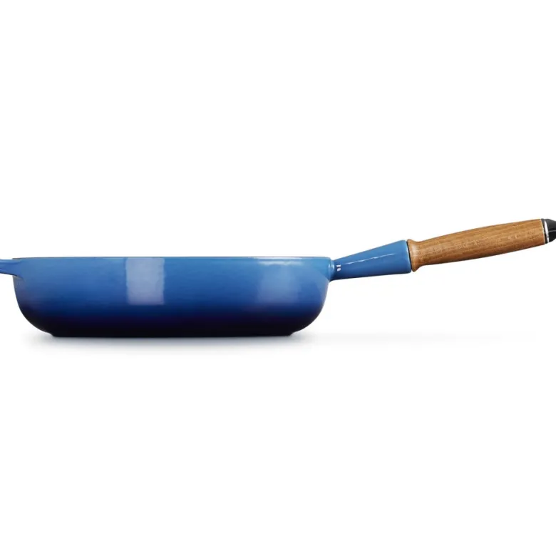 28 cm - Le Creuset Padella Alta In Ghisa Con Manico In Legno