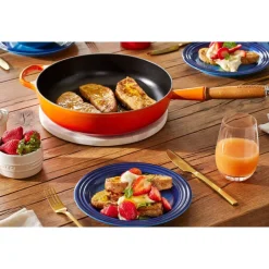 28 cm - Le Creuset Padella Alta In Ghisa Con Manico In Legno