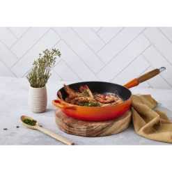 28 cm - Le Creuset Padella Alta In Ghisa Con Manico In Legno