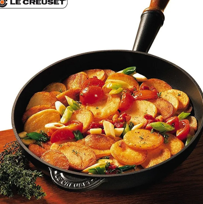 28 cm - Le Creuset Padella Alta In Ghisa Con Manico In Legno
