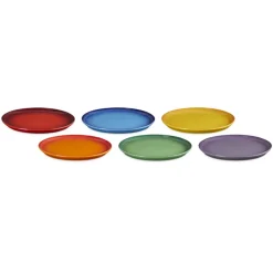 22 cm - Le Creuset Rainbow Coupe Piatto Frutta Colori Assortiti In Gres Vetrificato Set 6 Pz