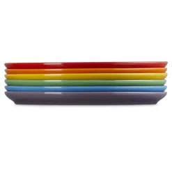 22 cm - Le Creuset Rainbow Coupe Piatto Frutta Colori Assortiti In Gres Vetrificato Set 6 Pz