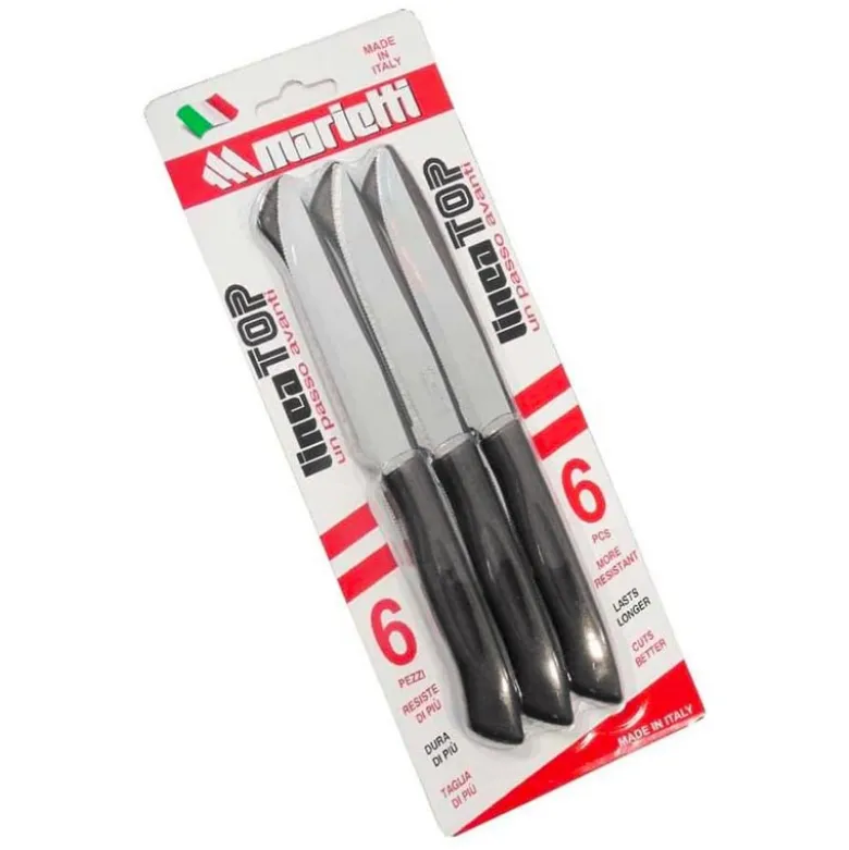21 Cm - Marietti Top Coltello Bistecca In Acciaio Inox - Set 6 Pz