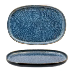 33 cm - Okeanos PIatto Vassoio Ovale In Stoneware - Set 4 Pz