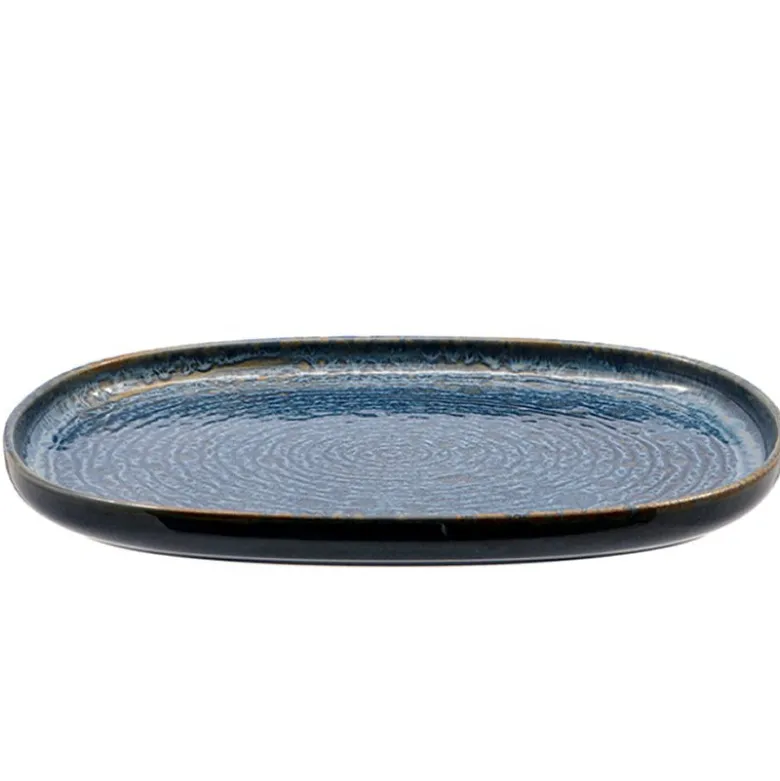 33 cm - Okeanos PIatto Vassoio Ovale In Stoneware - Set 4 Pz