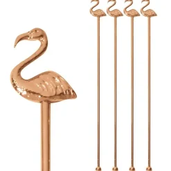 21.5 cm - Paderno Bar Happy Hour Bar Spoon Flamingo Stainless Steel Set 4 Pcs