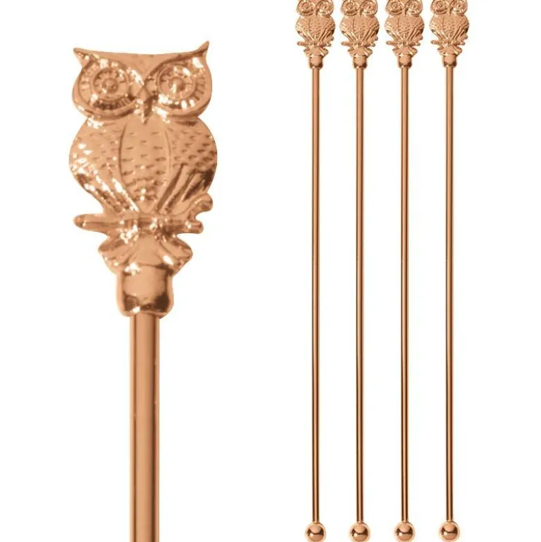 20 cm - Paderno Bar Happy Hour Bar Spoon Owl Stainless Steel Set 4 Pcs