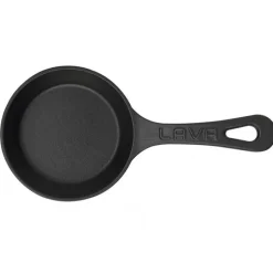 16 cm - Paderno Padella Bassa Rotonda Con Manico In Ghisa Smaltata Con Supporto In Legno