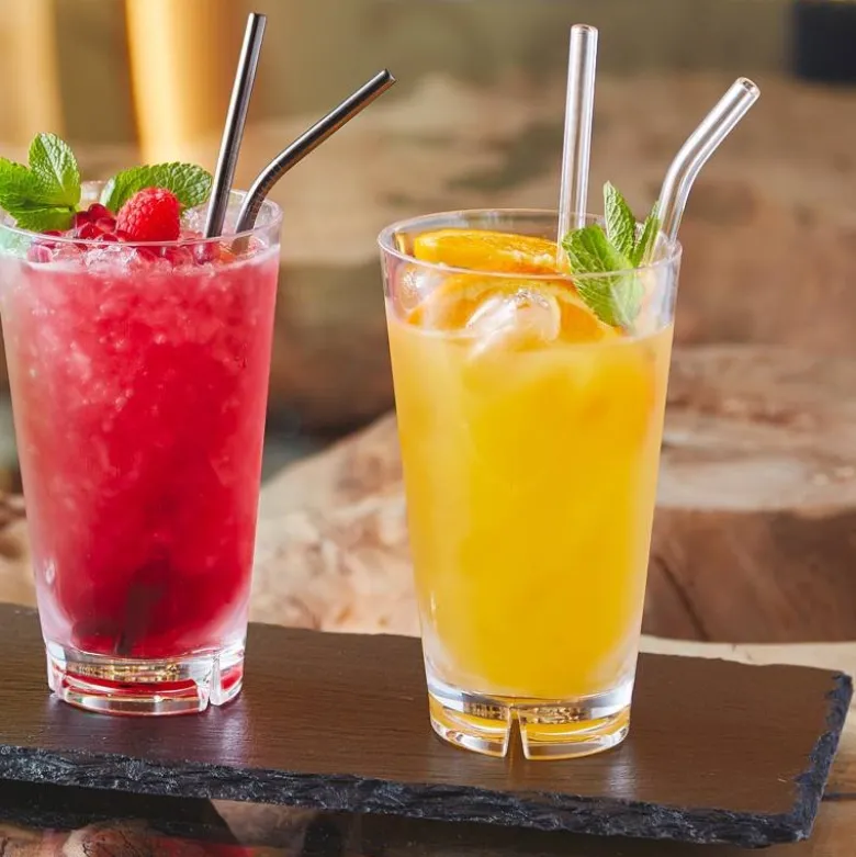 21.5 cm - Paderno Reusable Straws 8 mm Glass Set 6 Pcs