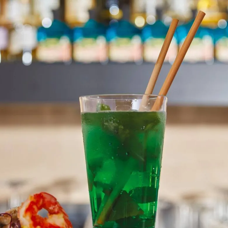 14 cm - Paderno Straws 5-7 mm Bamboo Set 24 Pcs