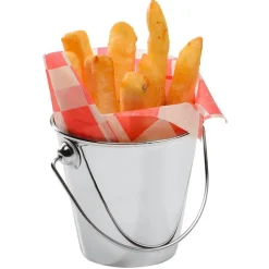 7 cm - Paderno Tableware Buffet & Display Secchiello Porta Snack In Acciaio Inox - Set 4 Pz