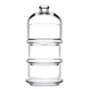 12 cm - Pasabahce Patisserie Coppette Con Cupola Impilabili in Vetro - Set 3 Pezzi