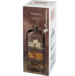 12 cm - Pasabahce Patisserie Coppette Con Cupola Impilabili in Vetro - Set 3 Pezzi
