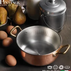 26 cm - Pintinox Rame Paiolo In Rame Stagnato Con Manico In Acciaio