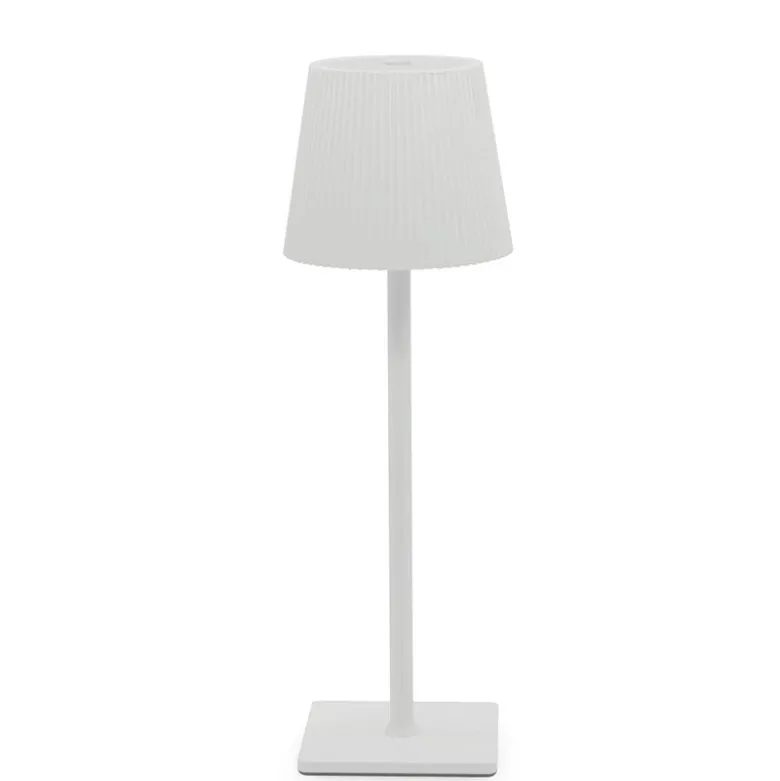 34 cm - Plisse Lampada Da Tavolo In Alluminio