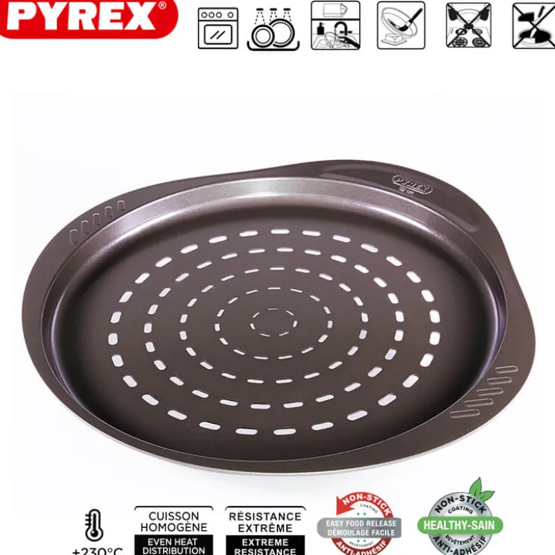 32 cm - Pyrex Asimetria Teglia Pizza Rotonda Antiaderente