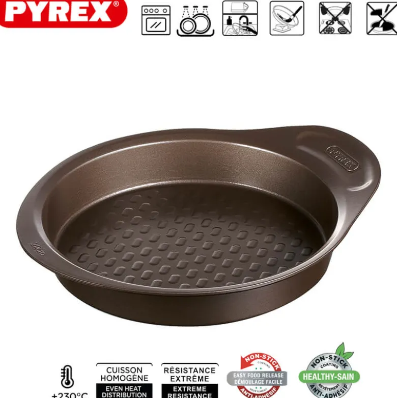 26 cm - Pyrex Asimetria Tortiera Rotonda Antiaderente