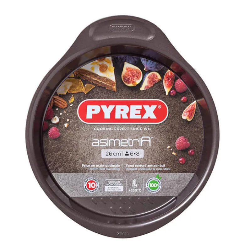 26 cm - Pyrex Asimetria Tortiera Rotonda Antiaderente