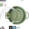 24 cm - Risoli Dr.Green Stone Extra Induction Casseruola Bassa Antiaderente In Alluminio Con Coperchio