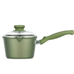 16 cm - Risoli Dr.Green Stone Extra Induction Casseruola Con Manico Antiaderente In Alluminio Con Coperchio