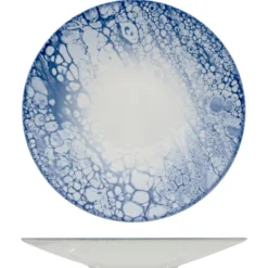 28 cm - Saturnia Bubble Piatto Fondo In Porcellana - Set 6 Pz