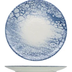 28 cm - Saturnia Bubble Piatto Piano In Porcellana - Set 6 Pz